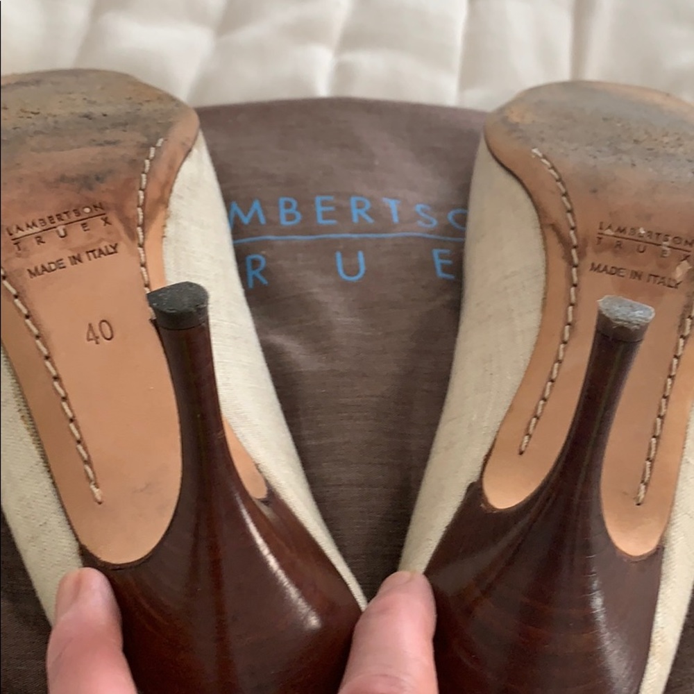 Lambertson Truex Linen / Python Skin Shoes - image 8